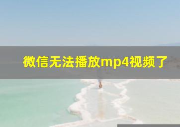 微信无法播放mp4视频了