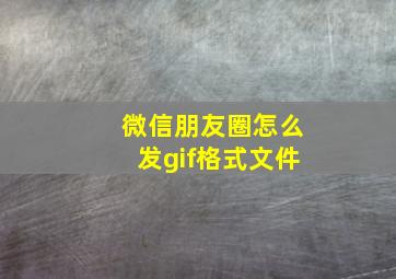 微信朋友圈怎么发gif格式文件