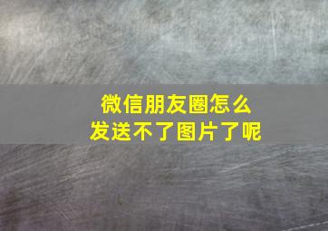 微信朋友圈怎么发送不了图片了呢