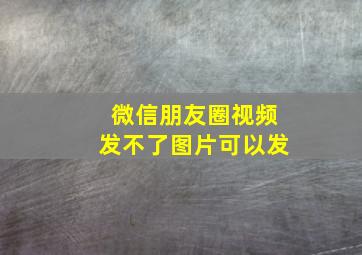 微信朋友圈视频发不了图片可以发