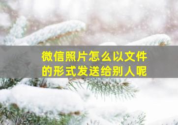 微信照片怎么以文件的形式发送给别人呢