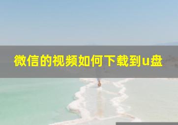 微信的视频如何下载到u盘