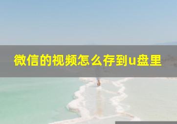 微信的视频怎么存到u盘里