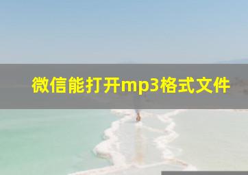 微信能打开mp3格式文件