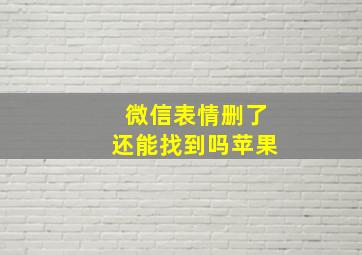 微信表情删了还能找到吗苹果