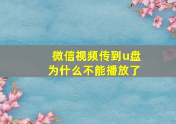 微信视频传到u盘为什么不能播放了