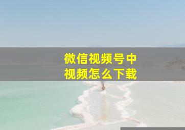 微信视频号中视频怎么下载