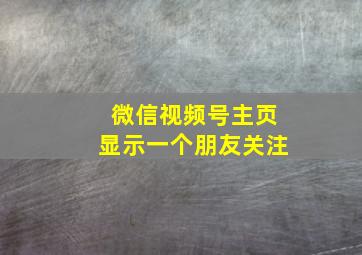 微信视频号主页显示一个朋友关注