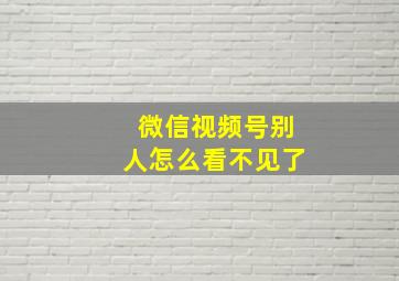 微信视频号别人怎么看不见了