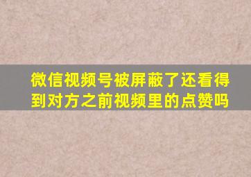 微信视频号被屏蔽了还看得到对方之前视频里的点赞吗