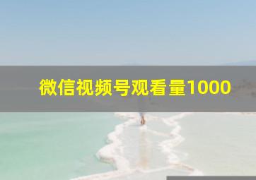 微信视频号观看量1000