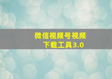 微信视频号视频下载工具3.0