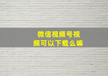 微信视频号视频可以下载么嘛