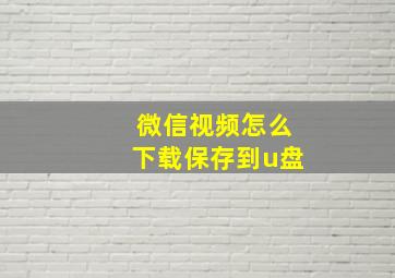 微信视频怎么下载保存到u盘