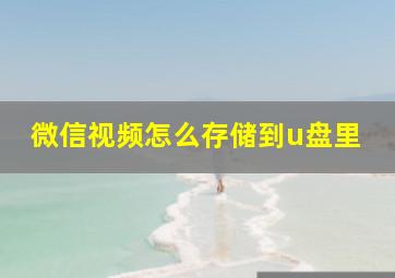 微信视频怎么存储到u盘里