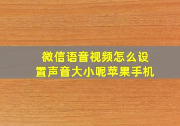 微信语音视频怎么设置声音大小呢苹果手机