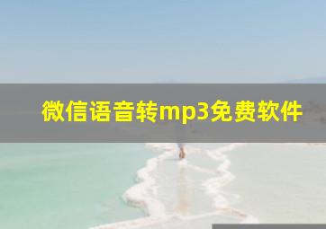 微信语音转mp3免费软件