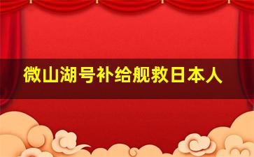 微山湖号补给舰救日本人