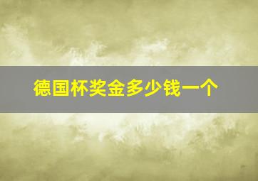 德国杯奖金多少钱一个