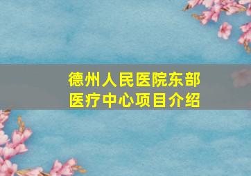 德州人民医院东部医疗中心项目介绍