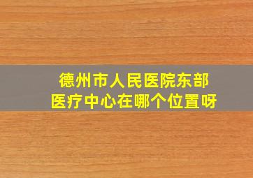 德州市人民医院东部医疗中心在哪个位置呀