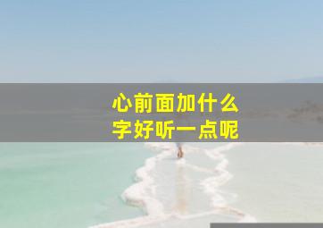 心前面加什么字好听一点呢