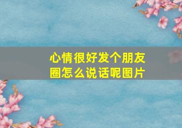 心情很好发个朋友圈怎么说话呢图片