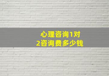 心理咨询1对2咨询费多少钱