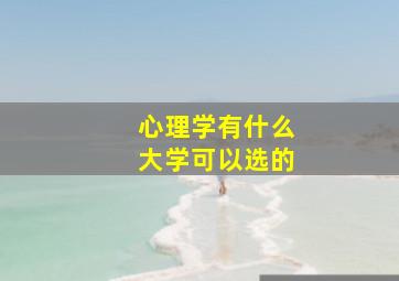 心理学有什么大学可以选的