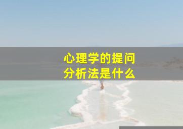 心理学的提问分析法是什么