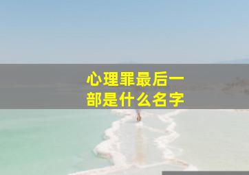 心理罪最后一部是什么名字