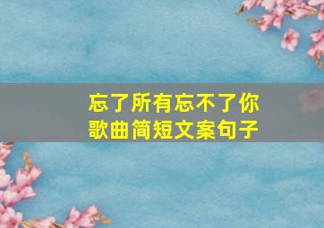 忘了所有忘不了你歌曲简短文案句子