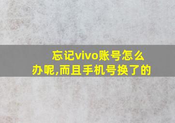 忘记vivo账号怎么办呢,而且手机号换了的