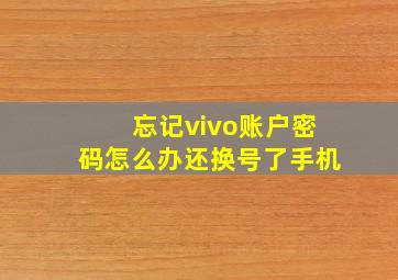 忘记vivo账户密码怎么办还换号了手机