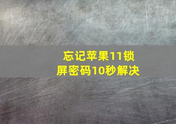 忘记苹果11锁屏密码10秒解决