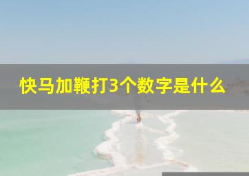 快马加鞭打3个数字是什么