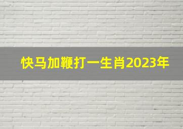 快马加鞭打一生肖2023年