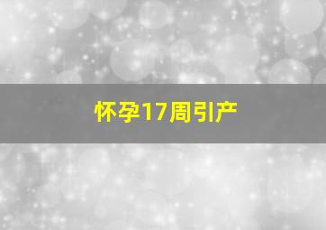 怀孕17周引产