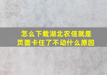 怎么下载湖北农信就是页面卡住了不动什么原因