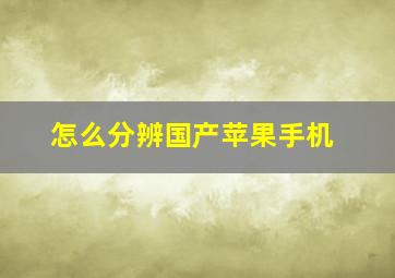 怎么分辨国产苹果手机