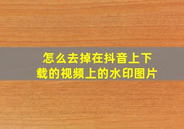 怎么去掉在抖音上下载的视频上的水印图片