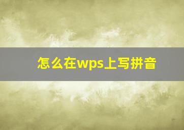 怎么在wps上写拼音