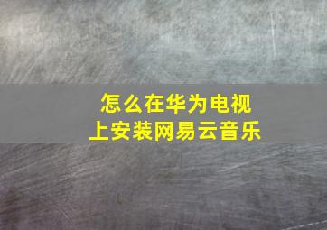 怎么在华为电视上安装网易云音乐