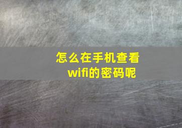 怎么在手机查看wifi的密码呢