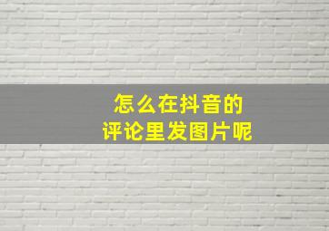 怎么在抖音的评论里发图片呢