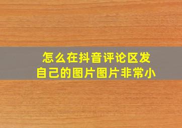 怎么在抖音评论区发自己的图片图片非常小