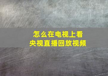 怎么在电视上看央视直播回放视频