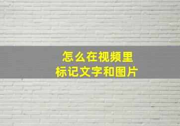 怎么在视频里标记文字和图片