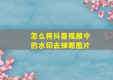 怎么将抖音视频中的水印去掉呢图片