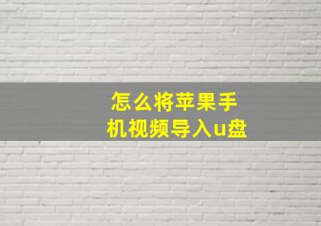 怎么将苹果手机视频导入u盘